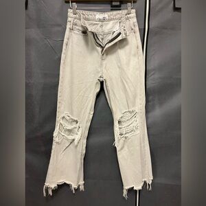 Vervet Distressed High Rise Crop Gray Women's Jeans
